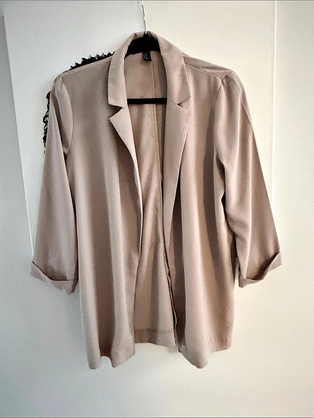 Forever 21 Blush Open Front Blazer Size Medium Like New